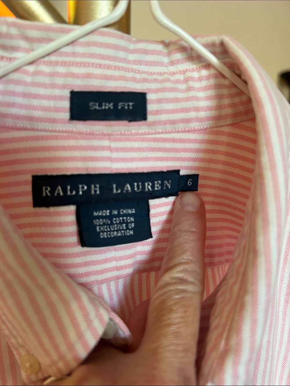 Ralph Lauren Women’s Pink Striped Slim Fit Oxford Button-Down Shirt - Picture 2 of 6